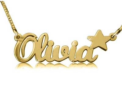 Olivia Star Design 14k Gold Namenecklace Shining Light